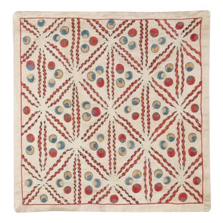 20"x20" Embroidered 100% Silk Pillowcase. Handmade Cushion. Modern Throw Pillow For Sale