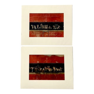 Vintage Italian Pompeii Fresco Original Prints - Set of 2 For Sale