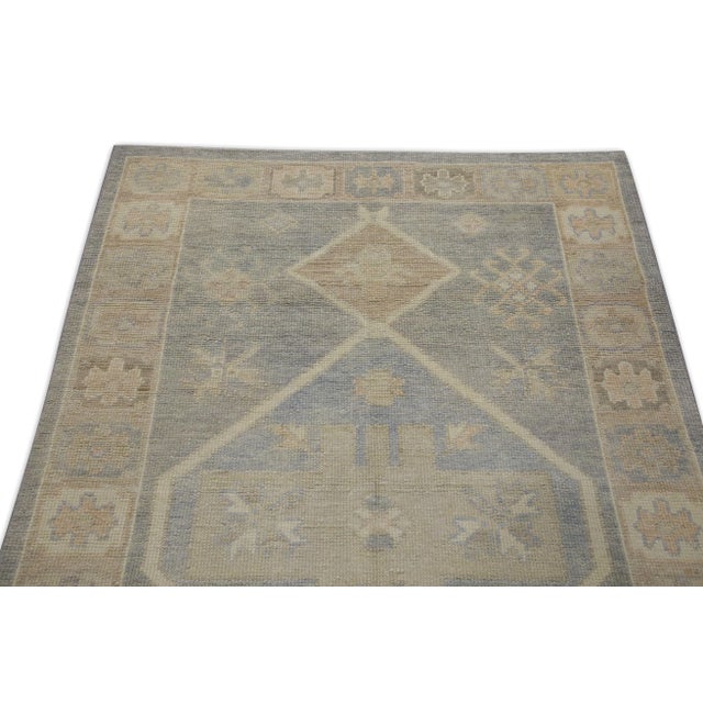 Early 21st Century Early 21st Century Multicolor Handwoven Turkish Oushak Runner 3'9" X 8'6" For Sale - Image 4 of 6