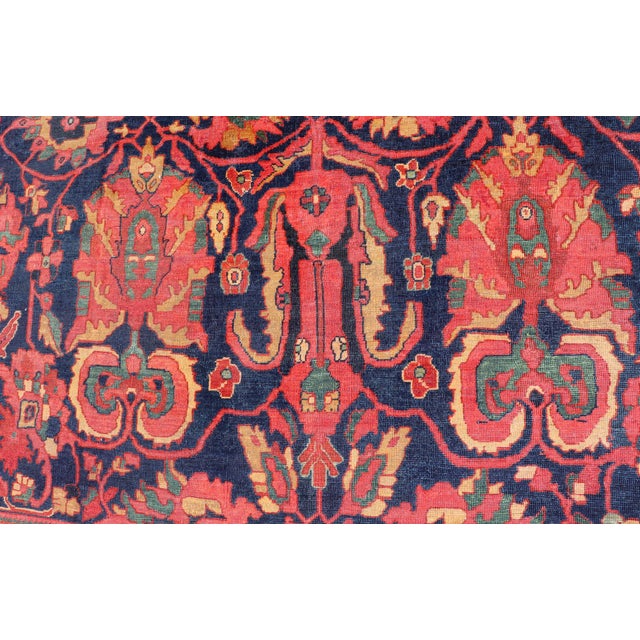 Antique Persian Sultanabad Rug With Large Scale Design in Blue 11'3" X 13'0" For Sale - Image 9 of 12