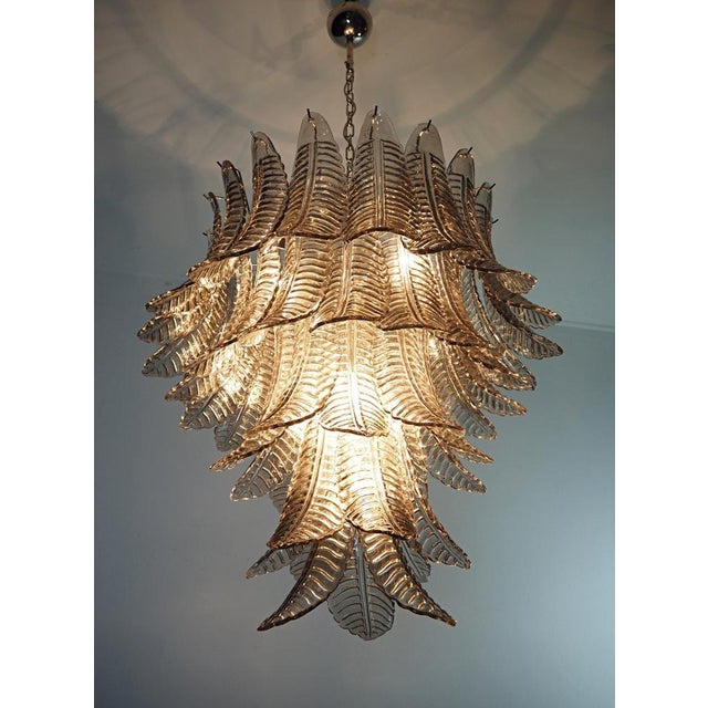 Black Italian Smoked Murano Glass Six-Tier Felci Chandelier For Sale - Image 8 of 16