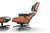 Brown 1970s Walnut + Leather Lounge Chair and Ottoman For Sale - Image 8 of 11