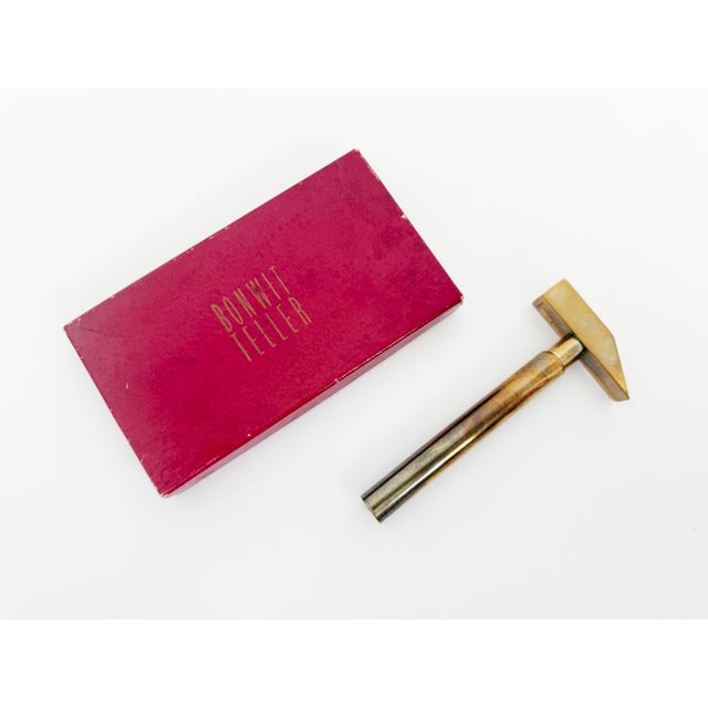 Modern 1970s Modernist Italian Brass Hammer Corkscrew, Bonwit Teller For Sale - Image 3 of 8