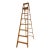 Vintage Wooden Painter’s Step Ladder With Folding Paint Shelf – Solid Wood – Rustic Farmhouse Decor For Sale