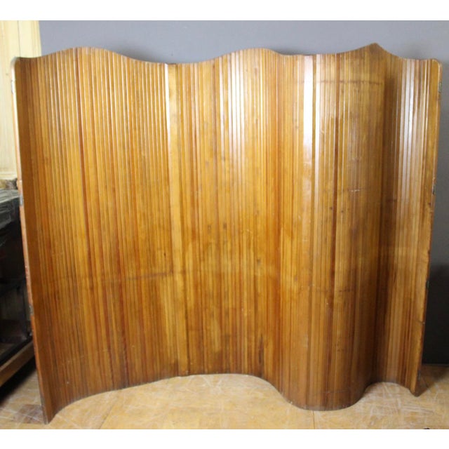 Wood Wooden Slatted Screen from Baumann, 1950s For Sale - Image 7 of 13