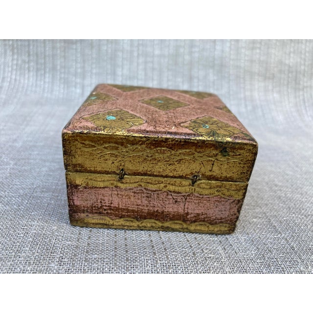 1990s Small Vintage Florentine Trinket Keepsake Box For Sale - Image 10 of 11