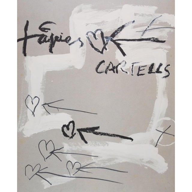 Antoni TAPIES (1923-2012) Abstract Composition with Hearts Original color poster Signed in the plate On poster paper, 66 x...