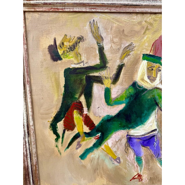 Mid 20th Century William Gropper, Large Oil Painting Klezmer Wedding Rabbis Judaica WPA Jewish Art William Gropper, c.1940's For Sale - Image 5 of 16