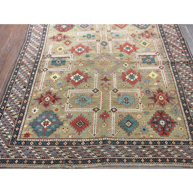 Tribal Antique Caucasian Shirvan (Baku-Type) Rug, 4'1" X 4'10" #16659 For Sale - Image 3 of 8