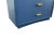 Mid-Century Modern Vintage Bow-Front Navy Blue Bathroom Vanity With Stone Top & Brass Hardware For Sale - Image 3 of 5
