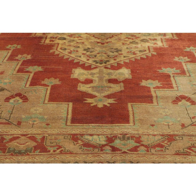 Vintage Turkish Oushak Rug 07’05 X 12’03 For Sale In Dallas - Image 6 of 11