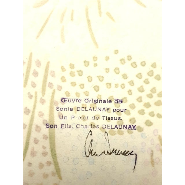 Sonia Delaunay - Original Watercolor on paper Dimensions: 21 x 21 cm. Authentified by her son Charles Delaunay on the...