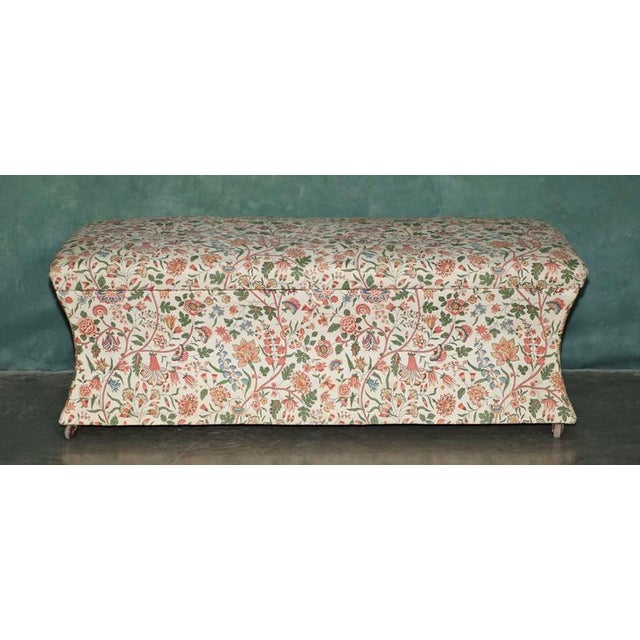 Antique Victoria Triple Sized Ottman Storage Trunk Embriodered Upholstery by Aeg, 1880 For Sale - Image 15 of 18