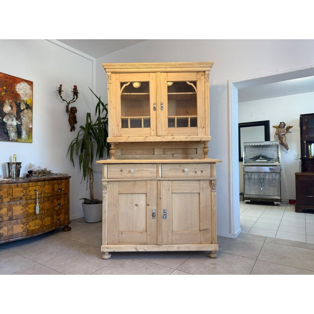 Gründerzeit Kitchen Farmhouse Sideboard in Softwood For Sale - Image 3 of 11