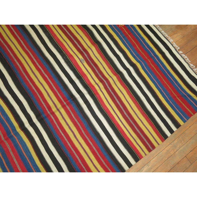 Fine Antique Striped Persian Kilim, Early 20th Century - 5'10" x 10'5" For Sale In New York - Image 6 of 6