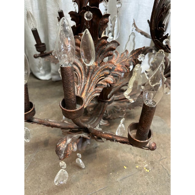 Italian Tole Italian Chandelier For Sale - Image 3 of 4