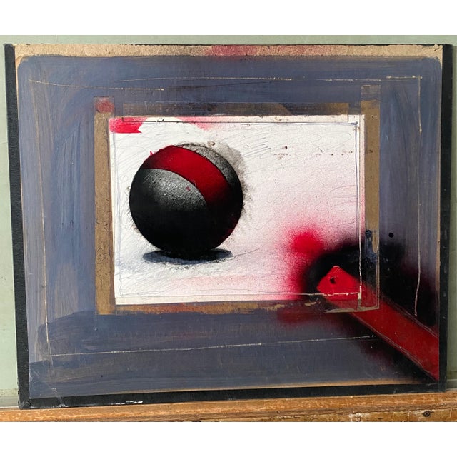 Abstract Expressionism Nick de Angelis, Mixed Media Collage Oil Painting Futuristic Abstract Sci Fi Art For Sale - Image 3 of 4