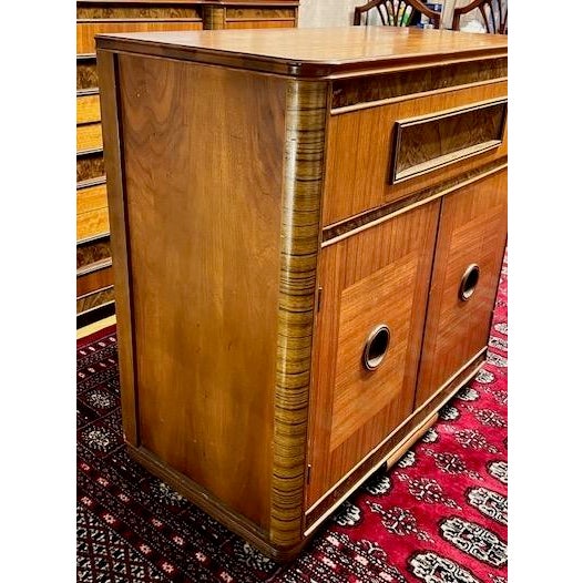 1920s Set of Two Exotic Wood, American Art Deco Cabinets/Dressers For Sale - Image 4 of 13