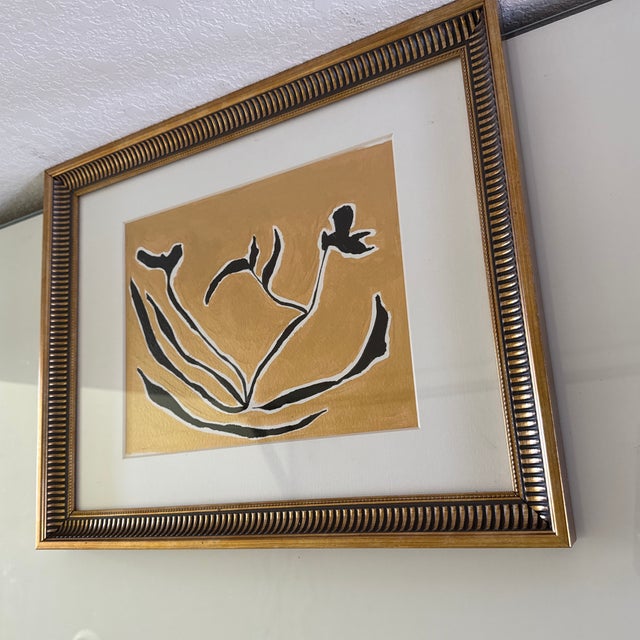 Original Abstract Floral Acrylic Painting Matted and Framed For Sale - Image 4 of 4