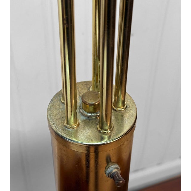 Vintage 1970s Hollywood Regency Waterfall Brass Orb Table Lamp For Sale - Image 6 of 8