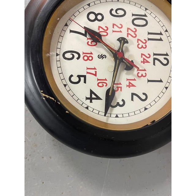 Bauhaus 24-Hour Wall Clock from Siemens Halske, Germany, 1930s For Sale - Image 3 of 16