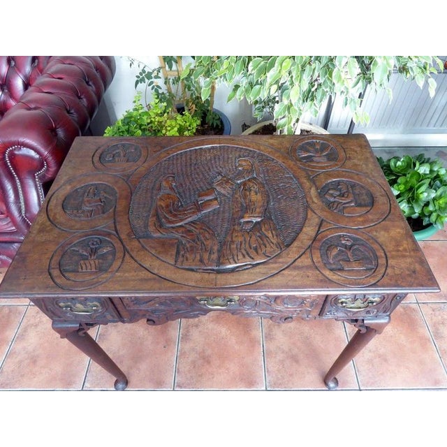 18th Century Antique Georgian Mahogany Side Table, 1740 For Sale - Image 5 of 14
