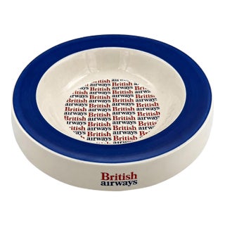 Vintage British Airways Ceramic Ashtray Catchall Dish For Sale