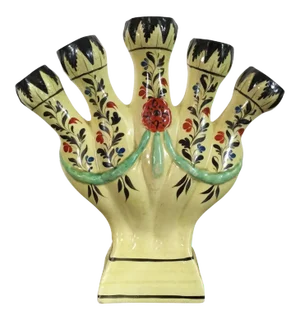 Early 19th Century English Creamware Vase with Five Fingers