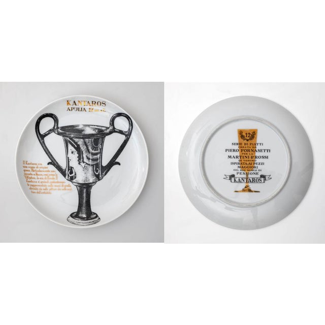 Decorative Porcelain Plates by P. Fornasetti for Martini & Rossi, 1960s, Set of 12 For Sale - Image 13 of 14