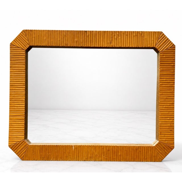 1990s Large Modern Faux Bamboo Wall Mirror For Sale - Image 5 of 10