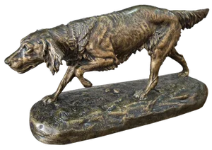 Clovis Masson, Standing Hunting Dog, Bronze