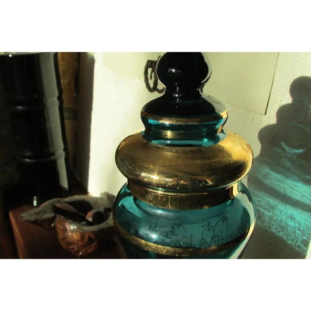 Covered Pot or Bottle in Tinted Glass, 1960s For Sale - Image 6 of 9