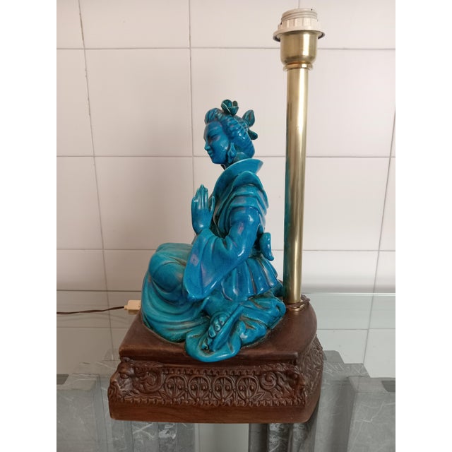 Oriental Woman Sculpture Lamp from G.E.S Sesto Fiorentino, 1960s For Sale - Image 10 of 13