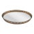 Vintage Metal Filigree Large Oval Mirror Vanity Tray Brass Finish For Sale