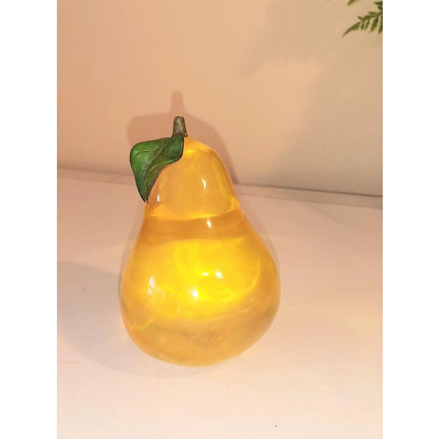 Vintage Mid Century Lucite Yellow Pear Fruit For Sale - Image 9 of 9