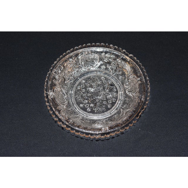 Transparent 19th C Boston & Sandwich Early American Pressed Glass Dish For Sale - Image 8 of 8
