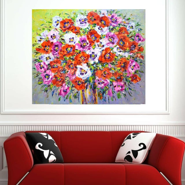 Early 21st Century Poppies. Modern Original Hand Painted For Sale - Image 9 of 11