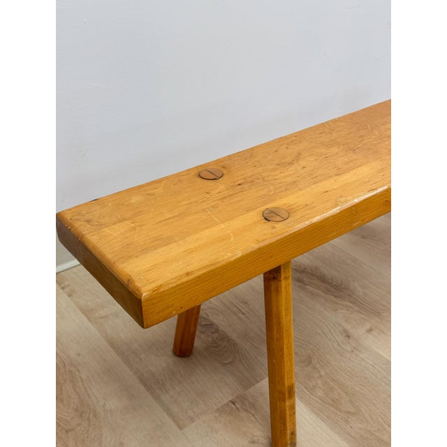 Hagerty Handmade Pine Bench Rustic Colonial Farmhouse Vintage Entryway Seating For Sale - Image 4 of 10