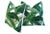 Pair of custom-tailored pillows in an iconic tropical banana leaf print fabric. Pillow's backs are complementary off-white...