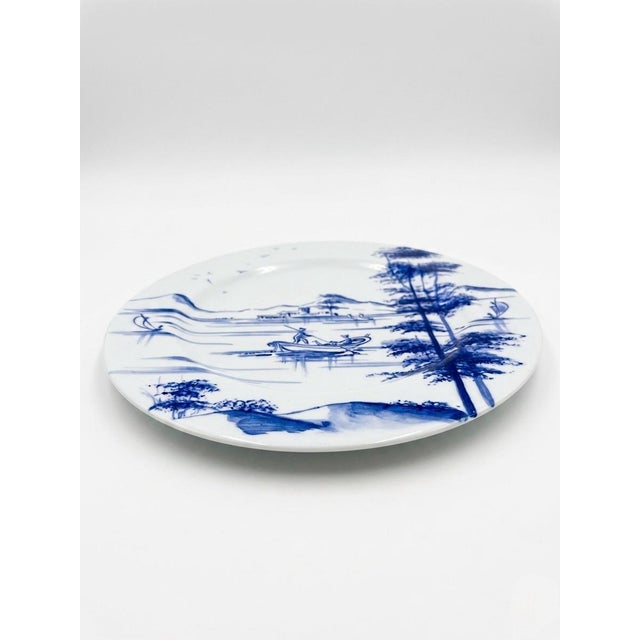 Vintage Laboratorio Paravicini Milano Hand-Painted Blue & White Landscape Plates - Set of 4 For Sale - Image 4 of 10
