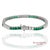 Platinum 950 Custom Made Natural Diamond and Emerald Bezel Tennis Bracelet For Sale - Image 4 of 12