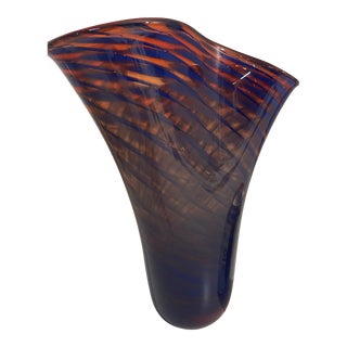 Vintage Murano Style Art Glass Vase For Sale