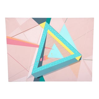 1985 Signed Hard Edge Painting For Sale