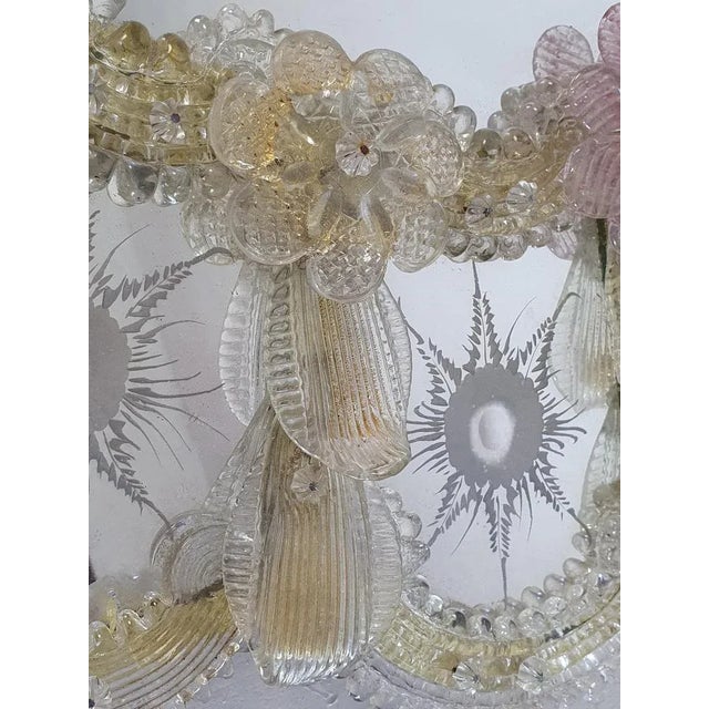 Venetian Murano Glass Mirror For Sale - Image 9 of 10