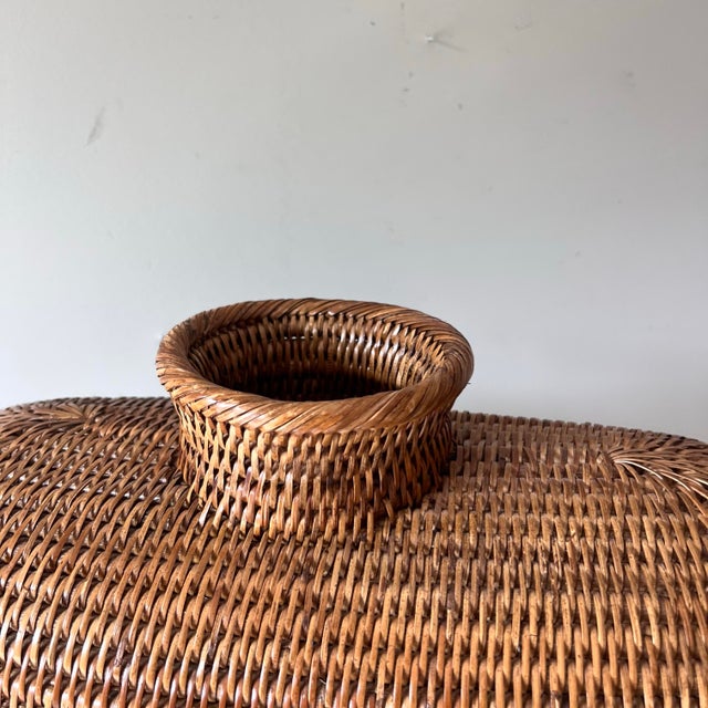 Mid 20th Century Mid 20th Century Burmese Rattan Wicker Oversized Woven Vase For Sale - Image 5 of 7