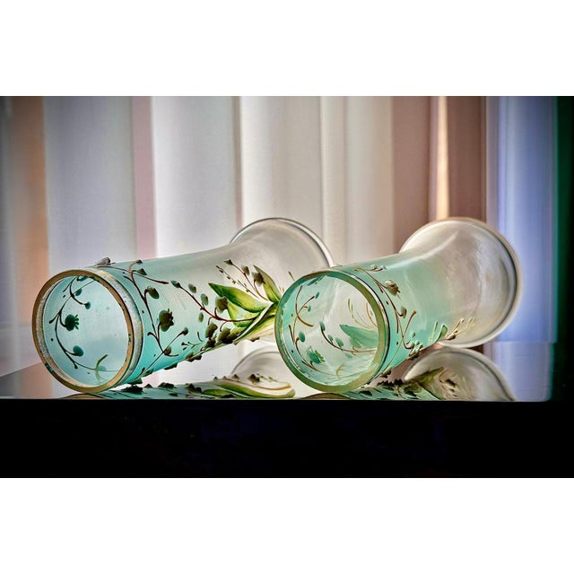 Art Nouveau Satin Glass Lily of the Valley Vases from Legras, 1890s, Set of 2 For Sale - Image 11 of 17