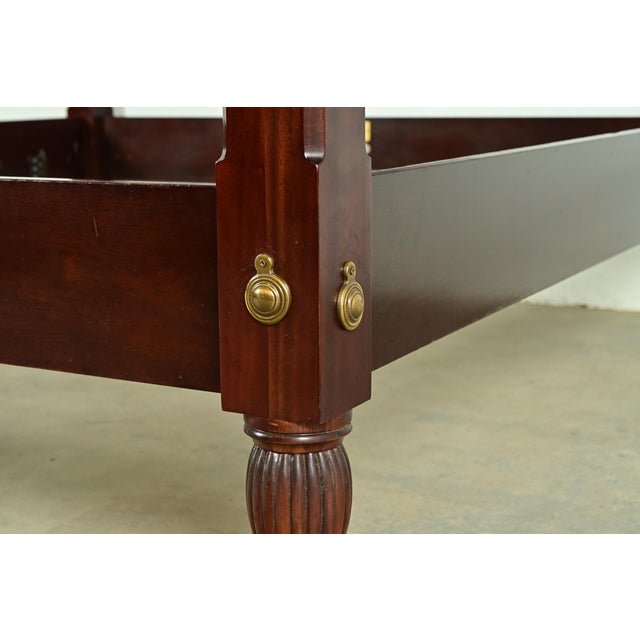 Brown Baker Furniture Historic Charleston Collection Georgian Carved Mahogany King Size Poster Bed For Sale - Image 8 of 12