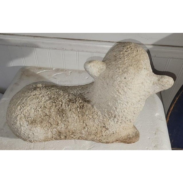 Early Concrete Lamb Sculpture For Sale - Image 4 of 7