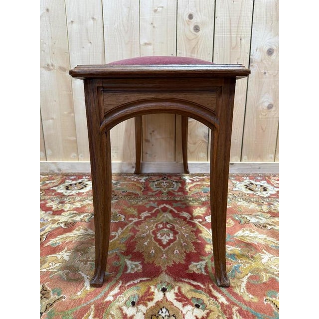 Art Nouveau Oak Piano Bench For Sale - Image 4 of 6