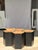 Hexagonal Stools in Two-Tone Suar, Set of 5 For Sale - Image 13 of 18